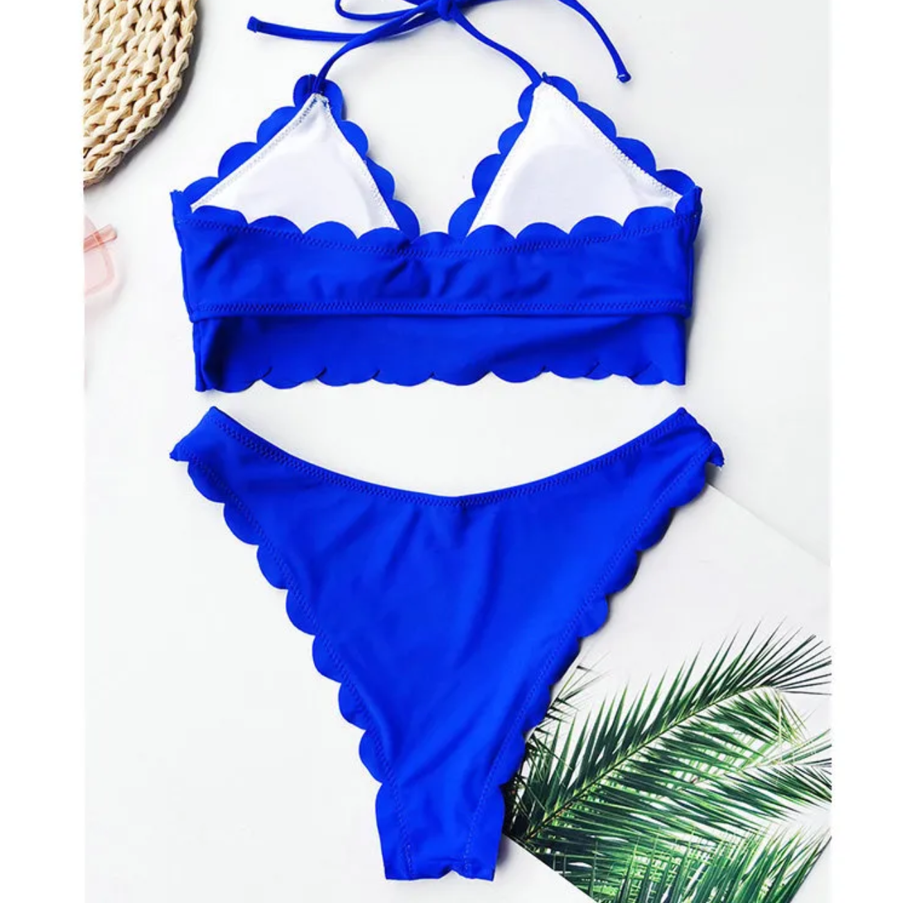 Blue cut flower two-piece swimsuit set by The Infinite Shop